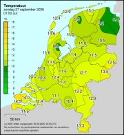 Weerkaart KNMI Temperatuur