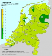 Weerkaart KNMI Temperatuur