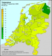 Weerkaart KNMI Temperatuur