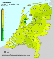 Weerkaart KNMI Temperatuur