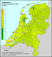 Weerkaart KNMI Temperatuur