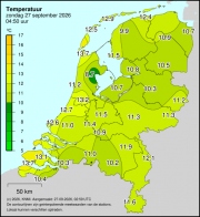 Weerkaart KNMI Temperatuur