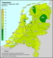 Weerkaart KNMI Temperatuur