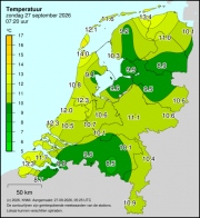 Weerkaart KNMI Temperatuur