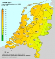 Weerkaart KNMI Temperatuur
