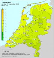 Weerkaart KNMI Temperatuur