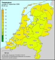 Weerkaart KNMI Temperatuur