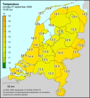Weerkaart KNMI Temperatuur