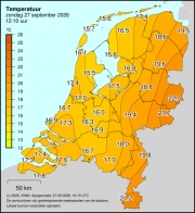 Weerkaart KNMI Temperatuur