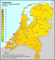 Weerkaart KNMI Temperatuur