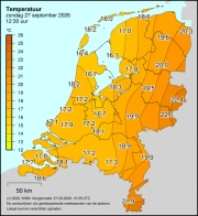 Weerkaart KNMI Temperatuur