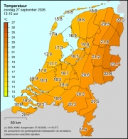 Weerkaart KNMI Temperatuur