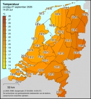 Weerkaart KNMI Temperatuur