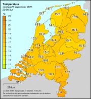 Weerkaart KNMI Temperatuur