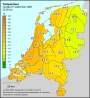 Weerkaart KNMI Temperatuur