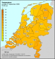 Weerkaart KNMI Temperatuur