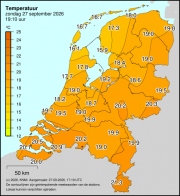 Weerkaart KNMI Temperatuur