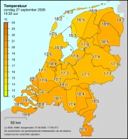 Weerkaart KNMI Temperatuur