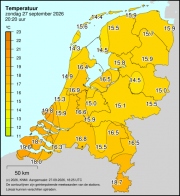 Weerkaart KNMI Temperatuur