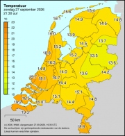 Weerkaart KNMI Temperatuur