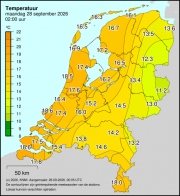 Weerkaart KNMI Temperatuur