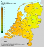 Weerkaart KNMI Temperatuur