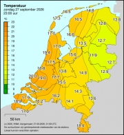 Weerkaart KNMI Temperatuur