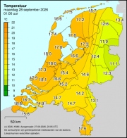 Weerkaart KNMI Temperatuur