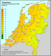 Weerkaart KNMI Temperatuur