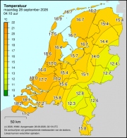 Weerkaart KNMI Temperatuur