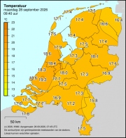 Weerkaart KNMI Temperatuur