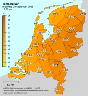 Weerkaart KNMI Temperatuur