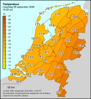 Weerkaart KNMI Temperatuur