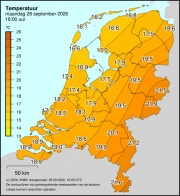 Weerkaart KNMI Temperatuur