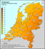 Weerkaart KNMI Temperatuur