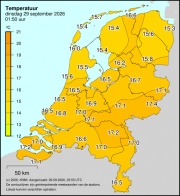 Weerkaart KNMI Temperatuur