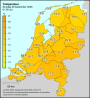 Weerkaart KNMI Temperatuur