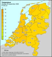 Weerkaart KNMI Temperatuur