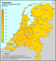 Weerkaart KNMI Temperatuur