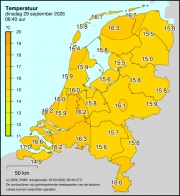 Weerkaart KNMI Temperatuur