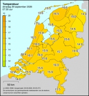 Weerkaart KNMI Temperatuur