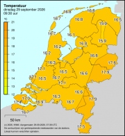 Weerkaart KNMI Temperatuur