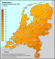 Weerkaart KNMI Temperatuur