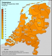 Weerkaart KNMI Temperatuur
