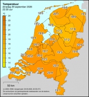 Weerkaart KNMI Temperatuur