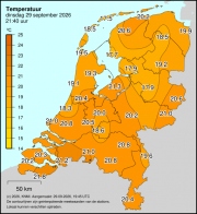 Weerkaart KNMI Temperatuur