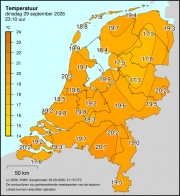 Weerkaart KNMI Temperatuur