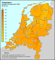 Weerkaart KNMI Temperatuur