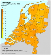 Weerkaart KNMI Temperatuur
