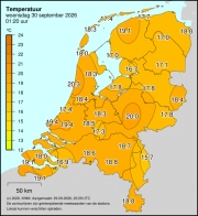 Weerkaart KNMI Temperatuur